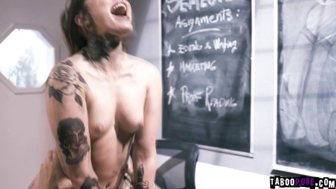 Horny teen finally gets to fuck her long time crush teacher