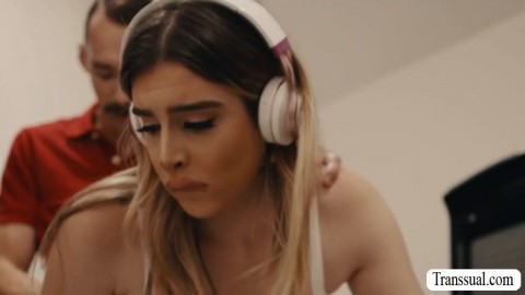 MILF caught husband fucking TS babysitter