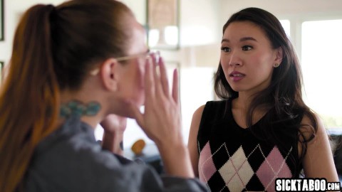 Petite Asian teen Kimmy Kimm enjoyed ass licking by horny teen lesbian