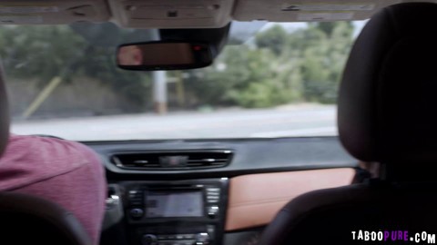 Emma Jade giving in and have sex inside and outside of the car