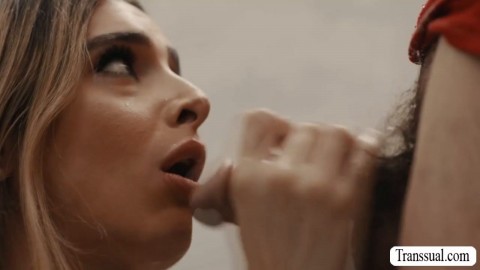 TS babysitter analed while doing laundry