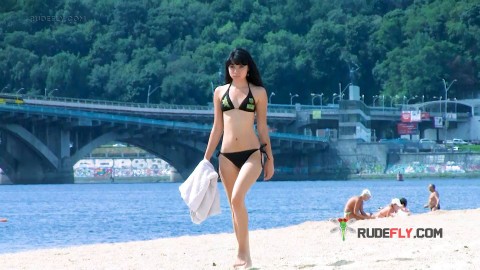 Sexy nudist teens doesnt need anyone when she goes to a nudist beach