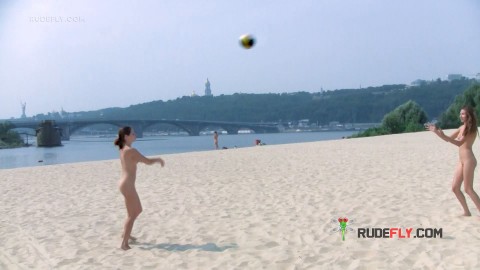 Sexy nudist girl with beautiful tits is so relaxed