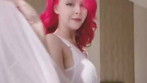 Kawaii Girl Redhead Lingerie