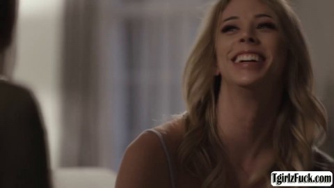 Busty transsexual Casey Kisses fucks Rocky Emersons pussy