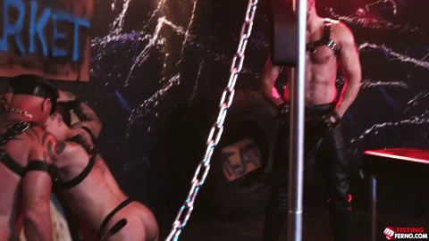 Isaac X ass up with the two leather daddies Marco Napoli and Ryan Carter