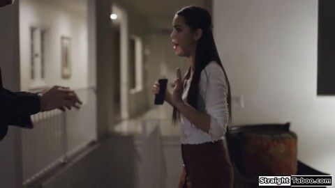 Latina babysitter is fucked rough and impregnated by old man