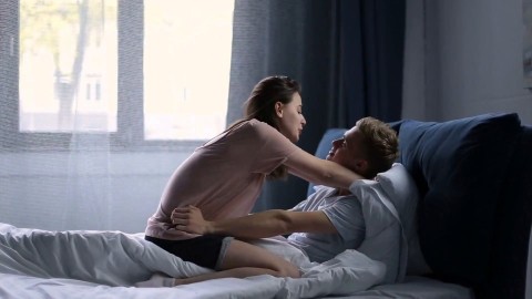 She Is Not In The Mood Let The Automatic Male Masturbator Do Its Magic