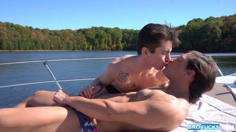 Dalton Riley fucked twink Caleb Morphy hairy ass outdoor