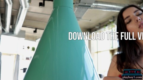 Gorgeous busty brunette from the Ukraine Marina Nelson exposes her hot body