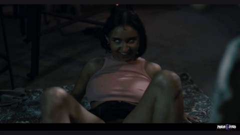 Hailey Rose and Xwife Karen - Two parasite possessed busties, drooling scissoring fucking each other 