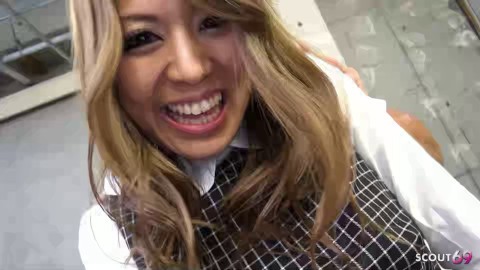 Petite tanned Japanese Teen First Time Creampie Casting Fuck at Full uncensored JAV Porn in Japan